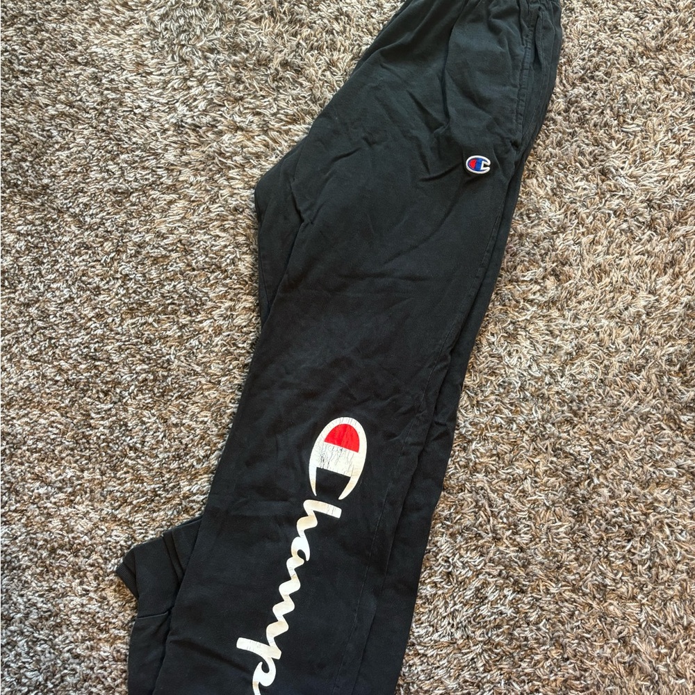 Champion Black Joggers with Logo